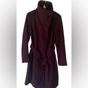 Sam Edelman Burgundy Faux Fur Coat